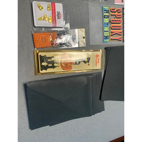 Complete Halloween Scrapbooking Kit With Stickers Embellishments Black Paper & E - Picture 3 of 12
